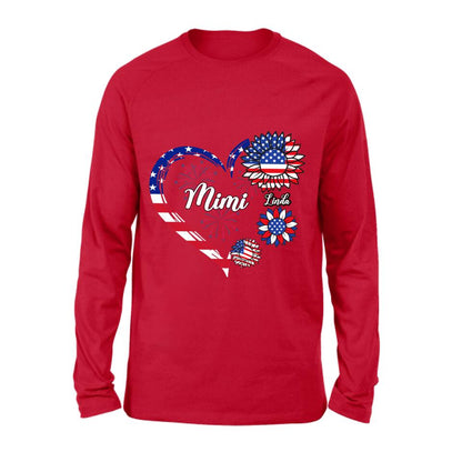Personalized Grandma T-shirt/Hoodie - Gift Idea For Grandma - Up To 10 Kids - Firework With Sunflower US Flag Funny Kids