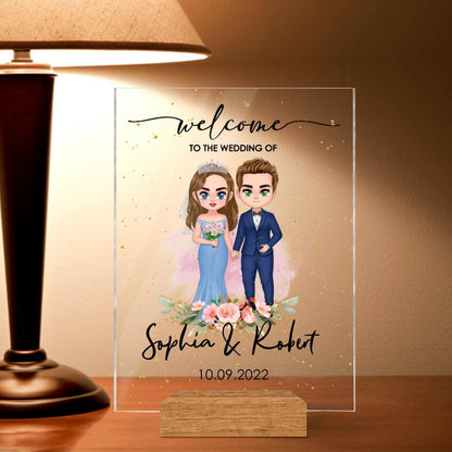 Personalized Decor Gift Wedding Welcome Acrylic Plaque - Gift Idea For Wedding Anniversary/For Her/For Him