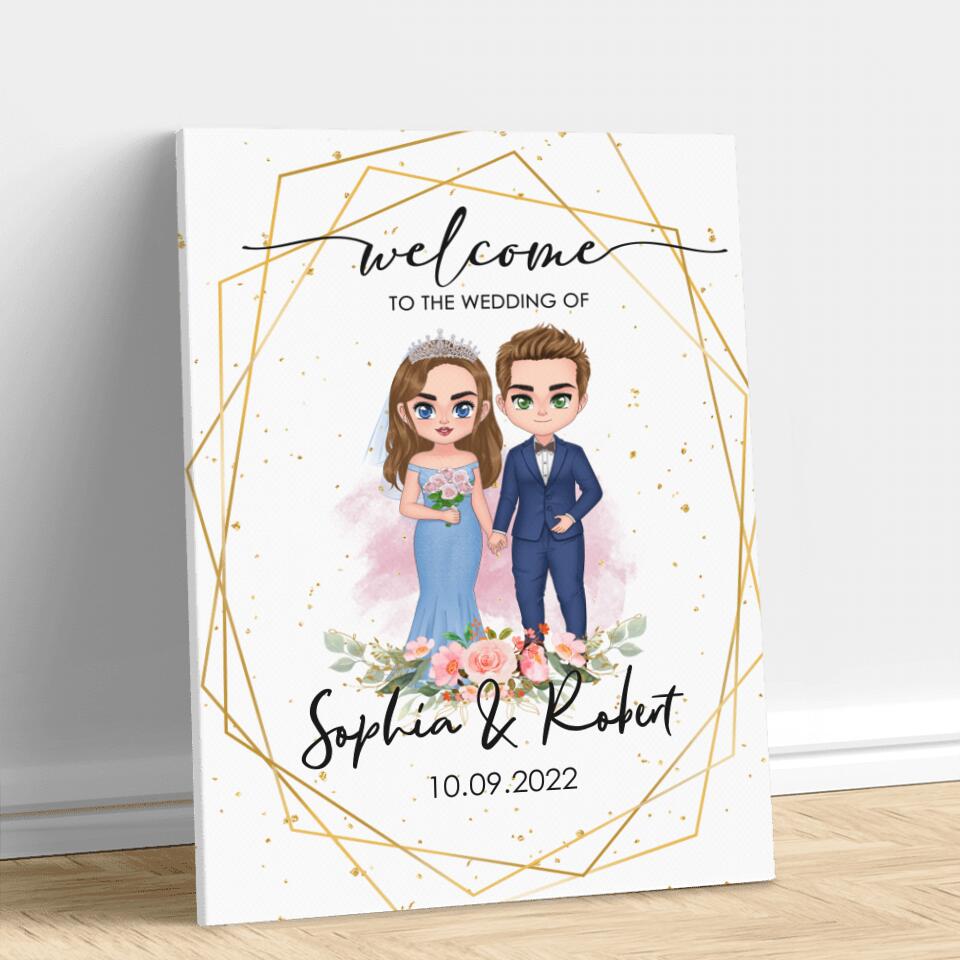 Personalized Decor Gift Wedding Welcome Canvas - Gift Idea For Wedding Anniversary/For Her/For Him