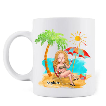 Personalized Bikini Girl Mug - Gift Idea For Friends - Might Be Water Might Be Wine