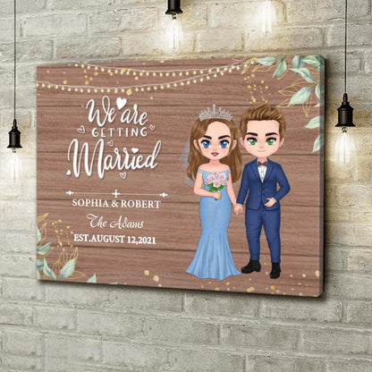 Personalized Chibi Couple Wedding Canvas - Gift Idea For Wedding/Anniversary Gift - We Are Getting Married