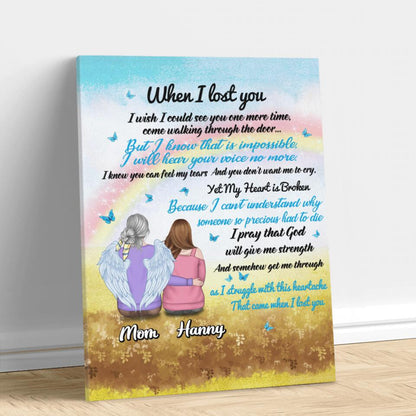 Custom Personalized Memorial Canvas - Memorial Gift Idea - When I Lost You