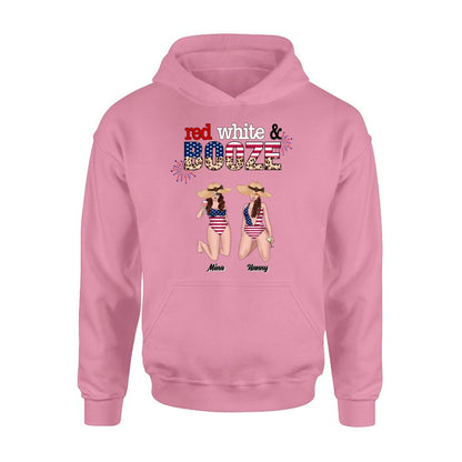 Personalized Friends Shirt/Hoodie - Up to 6 People - Gift Idea For Friends/Independence Day - Red, White And Boozed