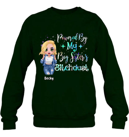 Personalized Chibi Sisters T-shirt/Long Sleeve/Sweatshirt/Hoodie - Gift Idea For Sibling/Best Sisters - Powered By My Big Sister's Bitchdust