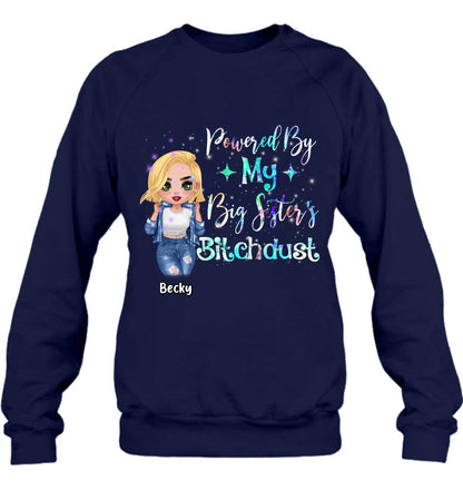 Personalized Chibi Sisters T-shirt/Long Sleeve/Sweatshirt/Hoodie - Gift Idea For Sibling/Best Sisters - Powered By My Big Sister's Bitchdust