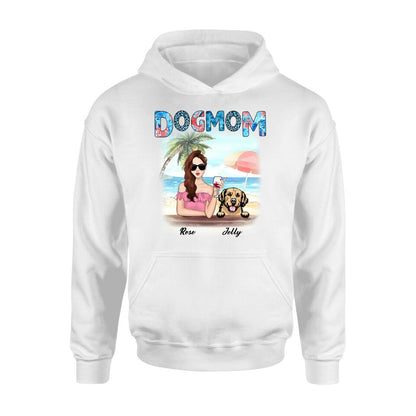 Personalized Dog Mom Summer Patterned Shirt/Hoodie - Up to 4 Dogs - Gift Idea For Dog Mom