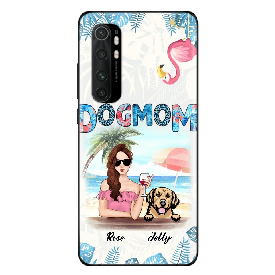 Personalized Dog Mom Summer Patterned Phone Case - Up to 4 Dogs - Gift Idea For Dog Mom - Case For Xiaomi, Oppo And Huawei