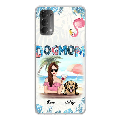 Personalized Dog Mom Summer Patterned Phone Case - Up to 4 Dogs - Gift Idea For Dog Mom - Case For Xiaomi, Oppo And Huawei