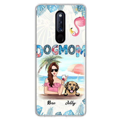 Personalized Dog Mom Summer Patterned Phone Case - Up to 4 Dogs - Gift Idea For Dog Mom - Case For Xiaomi, Oppo And Huawei