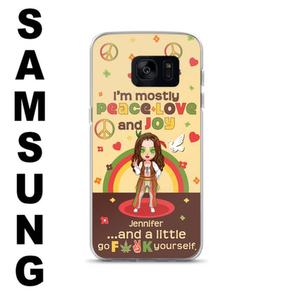 Custom Personalized Chibi Girl Case for iPhone/ Samsung - Gift Idea For Best Friend - I'm Mostly Peace Love and Joy