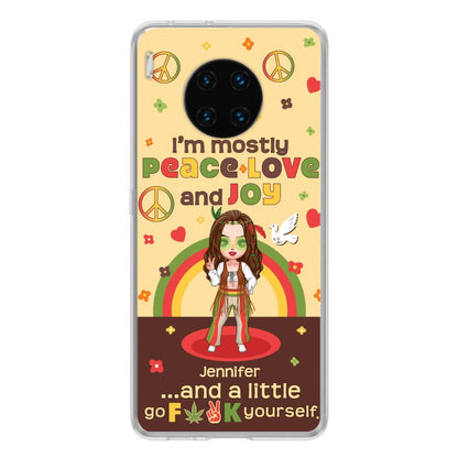 Custom Personalized Chibi Girl Phone Case - Gift Idea For Best Friend - I'm Mostly Peace Love and Joy - Case for Xiaomi/ Oppo/ Huawei