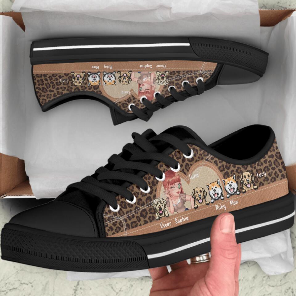Personalized Pet Mom Low Top Sneakers - Gift Idea For Dog Lover/Cat Lover with up to 5 Pets