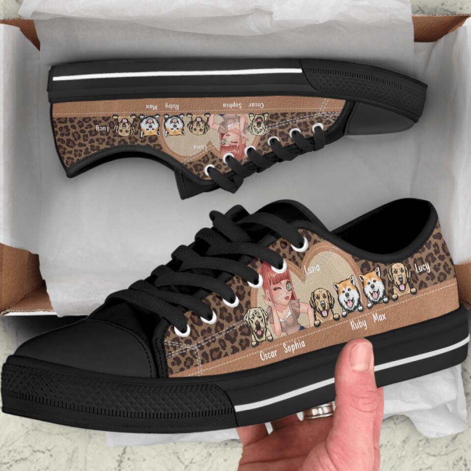 Personalized Pet Mom Low Top Sneakers - Gift Idea For Dog Lover/Cat Lover with up to 5 Pets
