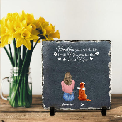 Personalized Pet Mom/Dad Square Lithograph - Gift Idea For Pet Lover with up to 4 Pets - I Loved You Your Whole Life I Will Miss You For The Rest Of Mine