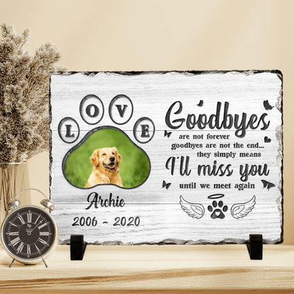 Custom Personalized Memorial Pet Loss Horizontal Lithograph - Gift Idea For Pet Lovers - You Left Paw Prints On My Heart