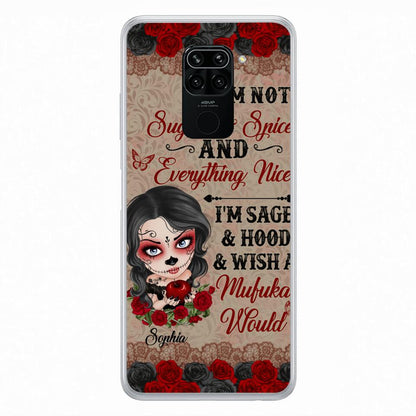 Custom Personalized Skull Girl Phone Case - Halloween Gift For Skull Lover - I'm Not Sugar & Spice - Case For Xiaomi, Oppo And Huawei
