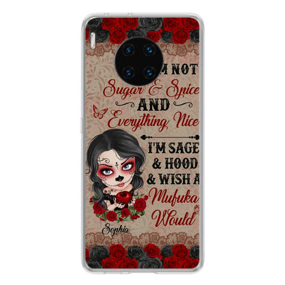 Custom Personalized Skull Girl Phone Case - Halloween Gift For Skull Lover - I'm Not Sugar & Spice - Case For Xiaomi, Oppo And Huawei