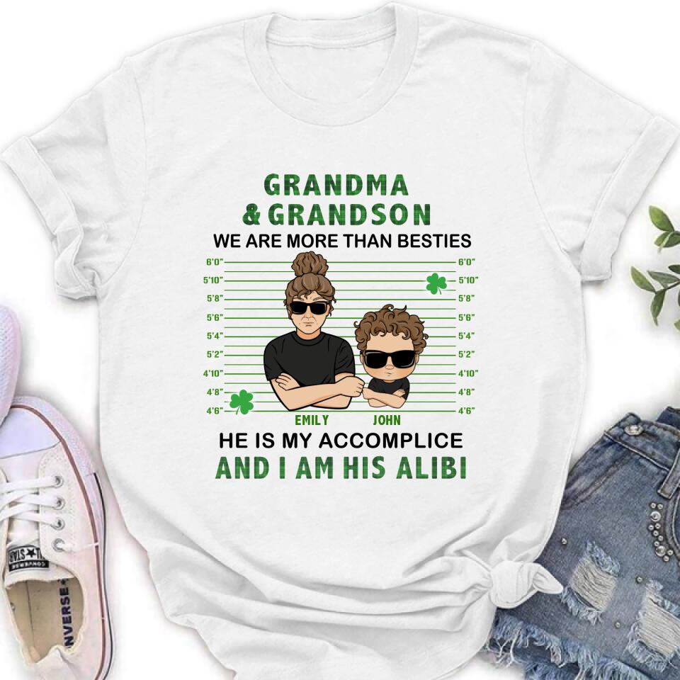 Personalized Grandma Shirt - Gift Idea For St Patrick's Day - Grandma & Grandson We Are More Than Besties