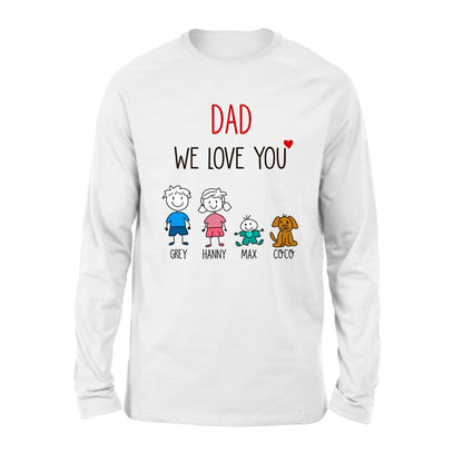 Personalized Shirt/Hoodie/Sleeve - Gift for Family/Grandma/Grandpa/Dad/Mom, Dog Cat Lovers - We love you - Up to 5 Kids/Pets