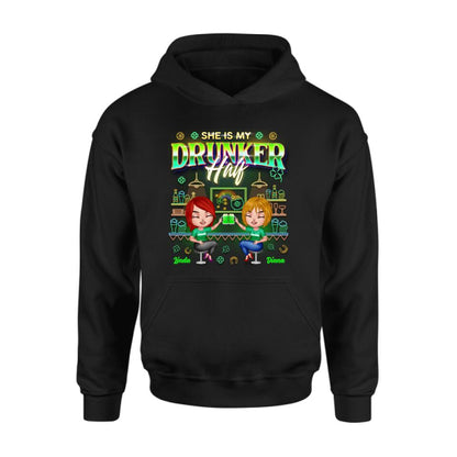 Personalized Drunker Half Shirt - Up to 5 People - Gift Idea For St. Patrick's Day - She Is My Drunker Half