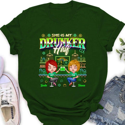 Personalized Drunker Half Shirt - Up to 5 People - Gift Idea For St. Patrick's Day - She Is My Drunker Half