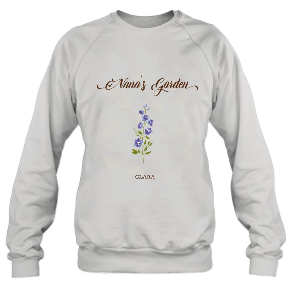 Personalized Nana's Garden Shirt/Pullover Hoodie - Gift Idea For Grandma With Up to 9 Grandkids