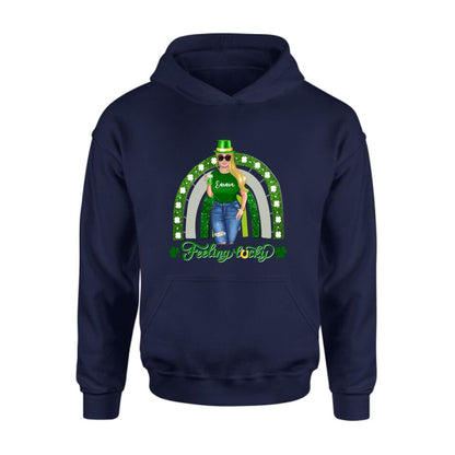 Personalized Irish Girl Unisex T-shirt/Sweatshirt/Hoodie - Gift Idea For St Patrick's Day - Feeling Lucky