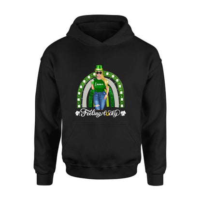 Personalized Irish Girl Unisex T-shirt/Sweatshirt/Hoodie - Gift Idea For St Patrick's Day - Feeling Lucky