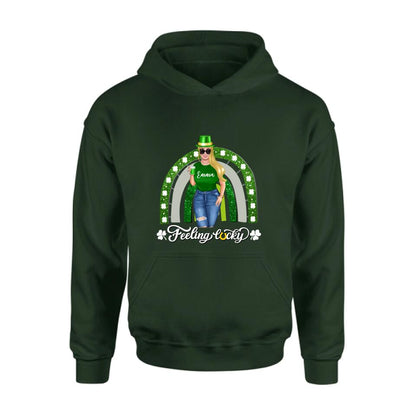 Personalized Irish Girl Unisex T-shirt/Sweatshirt/Hoodie - Gift Idea For St Patrick's Day - Feeling Lucky