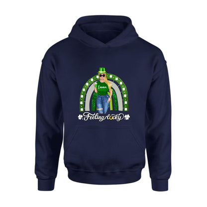 Personalized Irish Girl Unisex T-shirt/Sweatshirt/Hoodie - Gift Idea For St Patrick's Day - Feeling Lucky