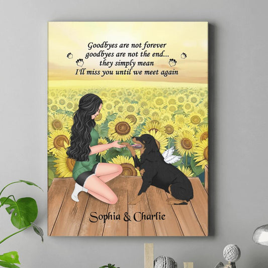 Personalized Dog Mom Canvas - Memorial Gift For Dog Mom/Dog Lover - I'll Miss You Until We Meet Again
