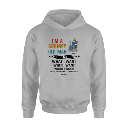 Personalized Grumpy Old Man Camping Shirt/Pullover Hoodie - Gift Idea For Camping Lover - I'm A Grumpy Old Man