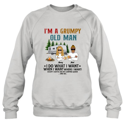 Personalized Grumpy Old Man Camping Shirt/ Pullover Hoodie - Gift Idea For Camping Lover - I'm A Grumpy Old Man
