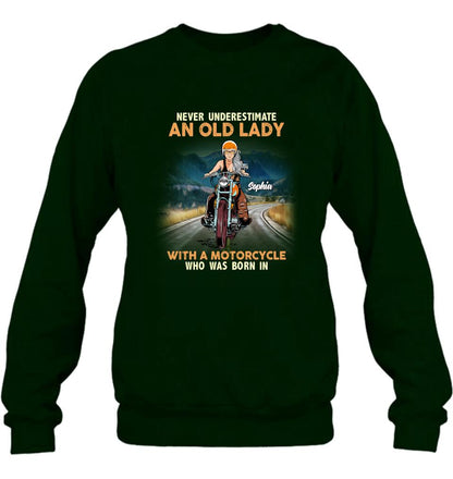 Personalized Biker Grandma Shirt/Pullover Hoodie - Mother's Day Gift For Grandma/Biker - Assuming I'm Just An Old Lady Was Your First Mistake