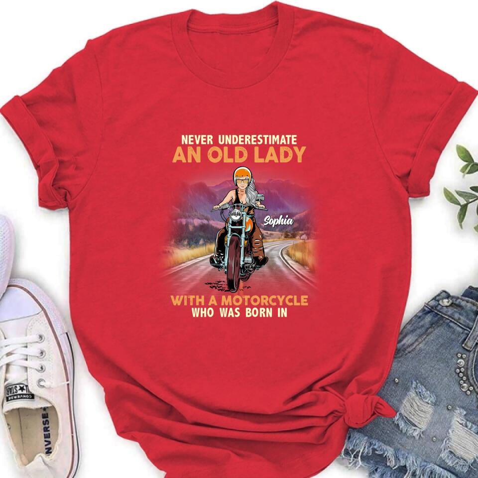 Personalized Biker Grandma Shirt/Pullover Hoodie - Mother's Day Gift For Grandma/Biker - Assuming I'm Just An Old Lady Was Your First Mistake