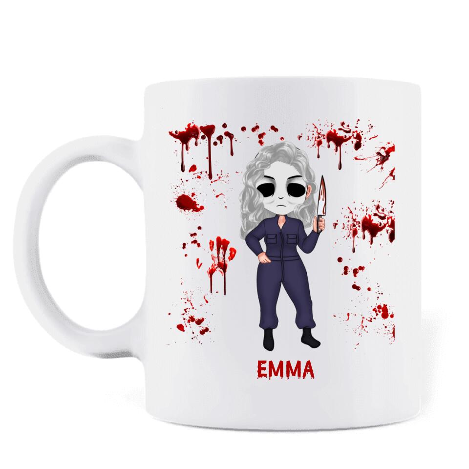 Personalized Cuddle And Watch Horror Movies Coffee Mug - Halloween Gift For Girls