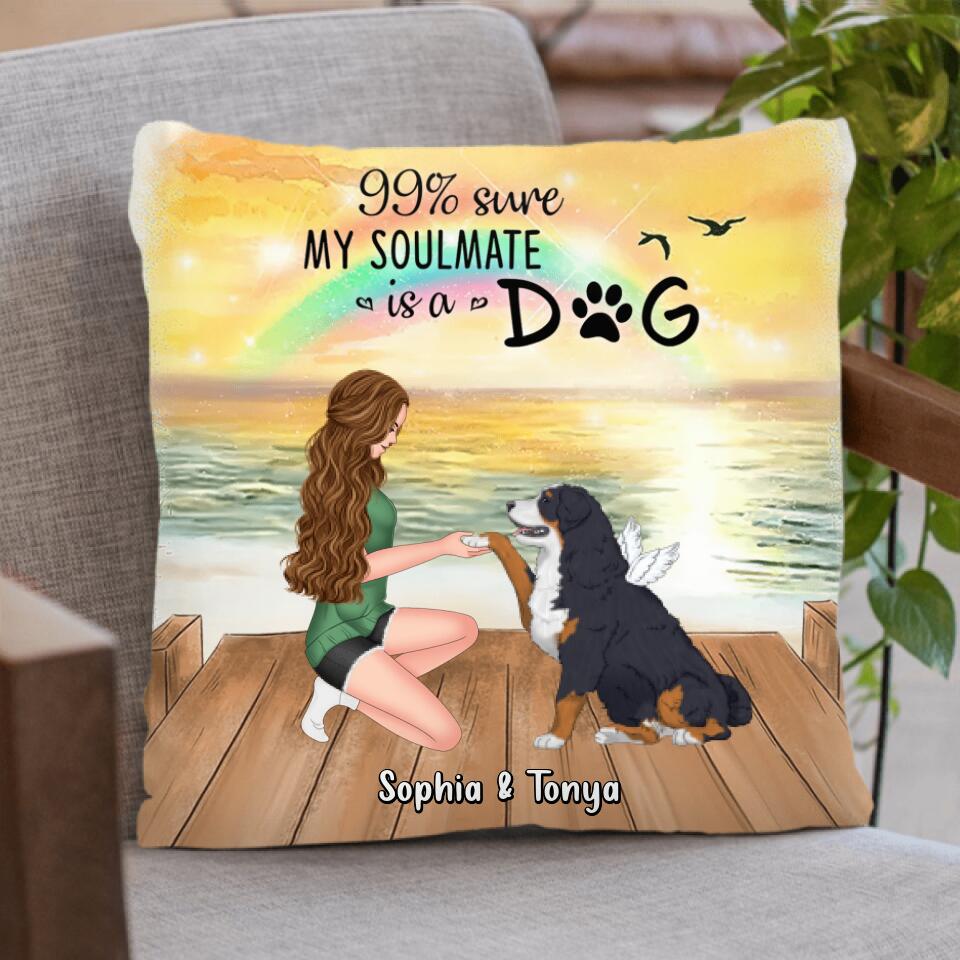 Personalized Dog Mom Pillow Cover - Gift Idea For Dog Lovers - 99% Sure My Soulmate Is A Dog