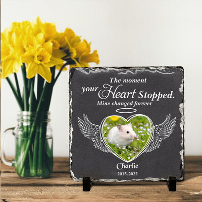 Personalized Memorial Mouse Square Lithograph - Gift Idea For Mouse Lovers - The Moment Your Heart Stopped Mine Changed Forever