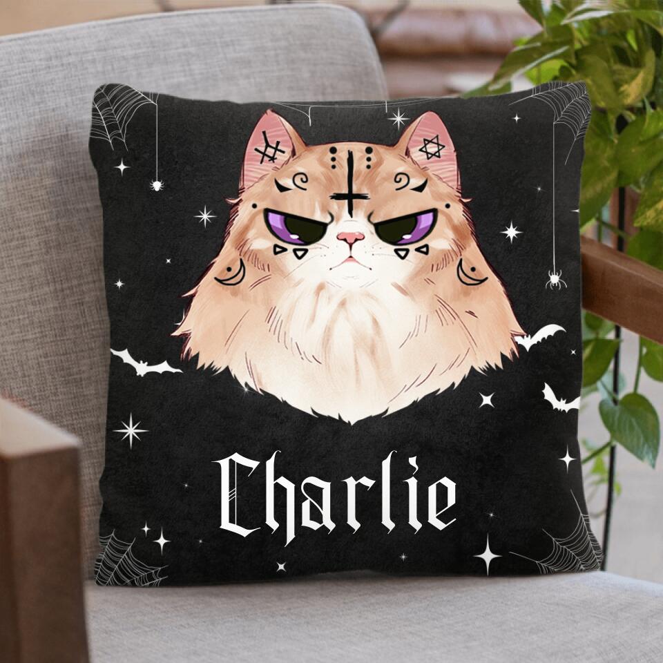 Personalized Cat Pillow Cover - Halloween Gift Idea For Cat Lovers