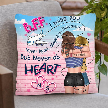 Personalized Friend Pillow Cover - Gift Idea For Long Distance Best Friends - I Miss You