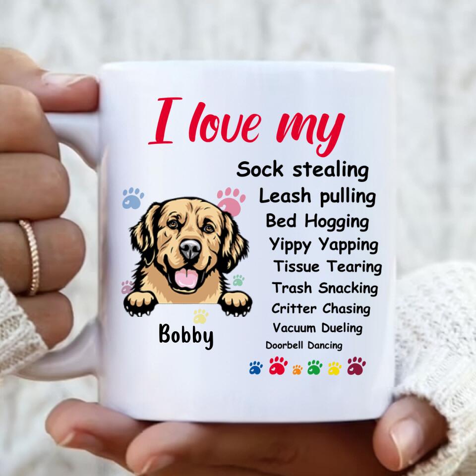 Personalized Front Dog Coffee Mug - Up to 5 Dogs - Gift Idea For Dog Lover - I Love My Dog