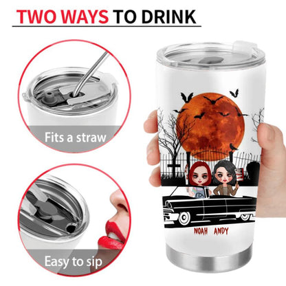Custom Personalized Horror Friends Tumbler - Halloween Gift Idea For Friends - Get In Loser We're Going Killing
