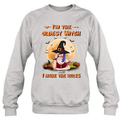 Personalized Witch Shirt - Gift Idea For Witches/Sisters/Halloween - I'm The Oldest Witch I Make The Rules