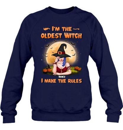 Personalized Witch Shirt - Gift Idea For Witches/Sisters/Halloween - I'm The Oldest Witch I Make The Rules