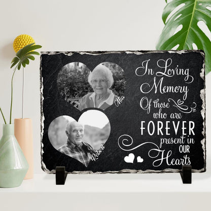 Personalized Memorial Horizontal Lithograph - Custom Mom/Dad Photo - In Loving Memory Of Those Who Are Forever Present In Our Hearts