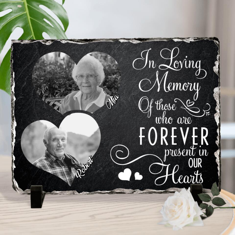 Personalized Memorial Horizontal Lithograph - Custom Mom/Dad Photo - In Loving Memory Of Those Who Are Forever Present In Our Hearts