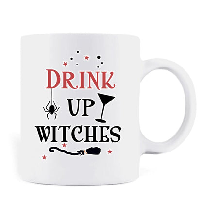 Personalized Witch Coffee Mug - Halloween Gift Idea - Drink Up Witches