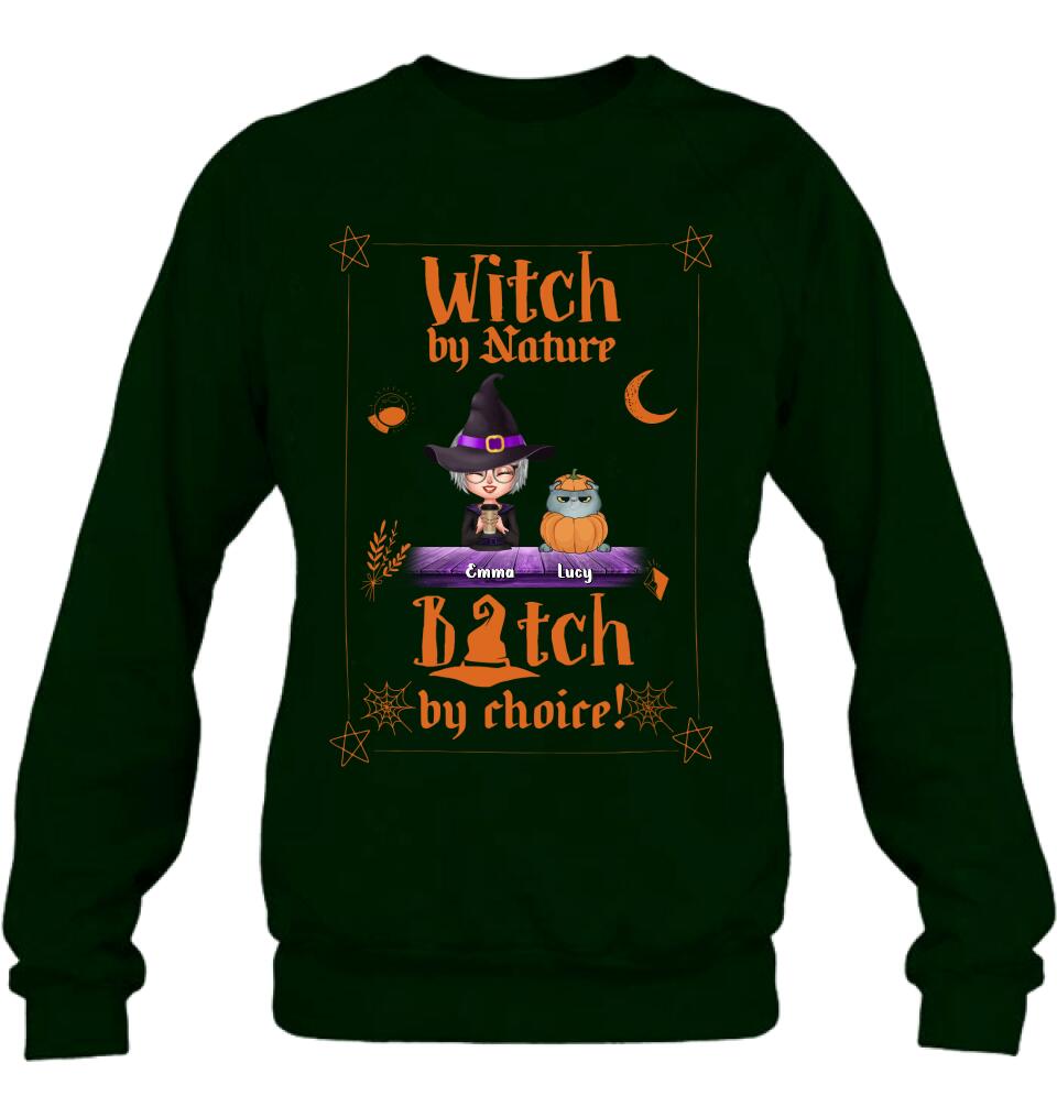 Personalized Witch Shirt - Up to 6 Cats/Dogs - Halloween Gift Idea For Cat/Dog Lovers/Friends