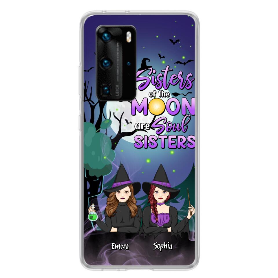 Custom Personalized Witches Phone Case for Xiaomi/ Huawei/ Oppo - Gift Idea For Halloween/ Friends with up to 4 Witches - Sisters Of The Moon Are Soul Sisters