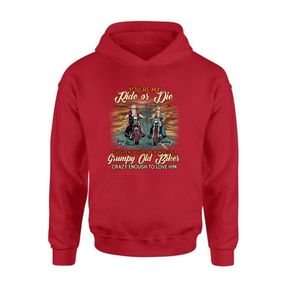 Personalized Couple Biker Shirt/Pullover Hoodie - Gift Idea For Couple/Biker - You're My Ride Or Die